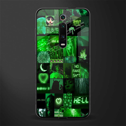 black green aesthetic collage glass case for redmi k20 pro image