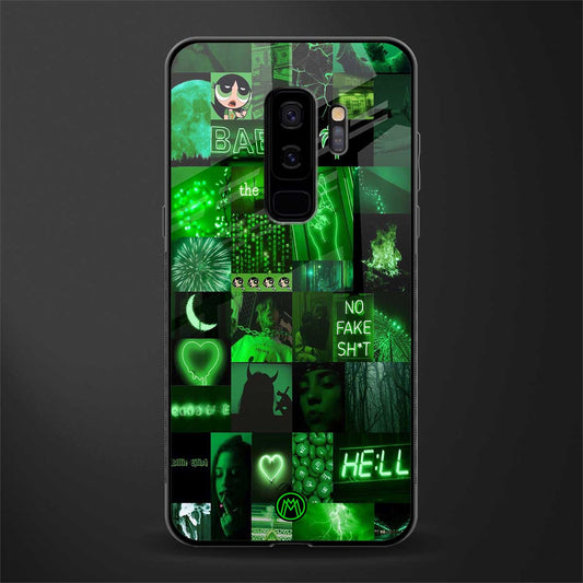 black green aesthetic collage glass case for samsung galaxy s9 plus image