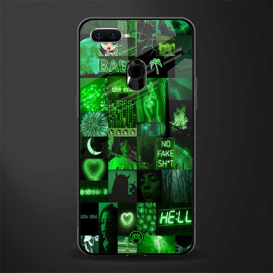black green aesthetic collage glass case for oppo a5s image