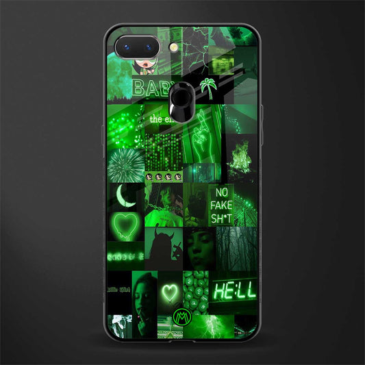 black green aesthetic collage glass case for oppo a5 image
