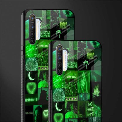 black green aesthetic collage glass case for realme x2 image-2