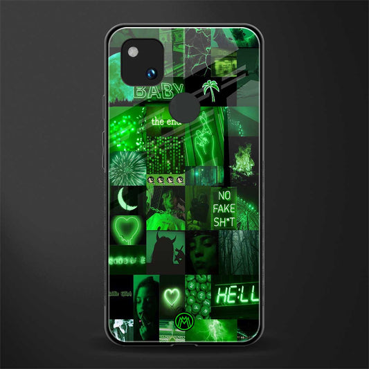 black green aesthetic collage back phone cover | glass case for google pixel 4a 4g