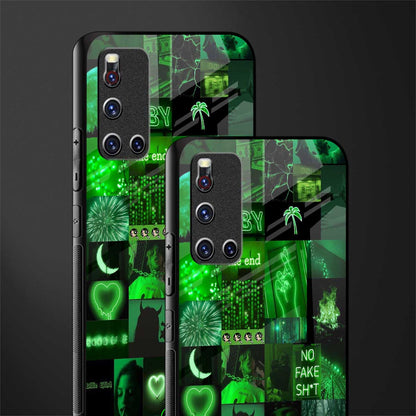 black green aesthetic collage glass case for vivo v19 image-2