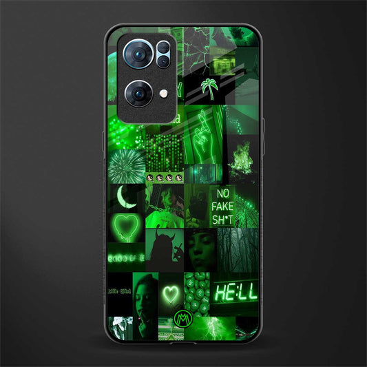 black green aesthetic collage glass case for oppo reno7 pro 5g image