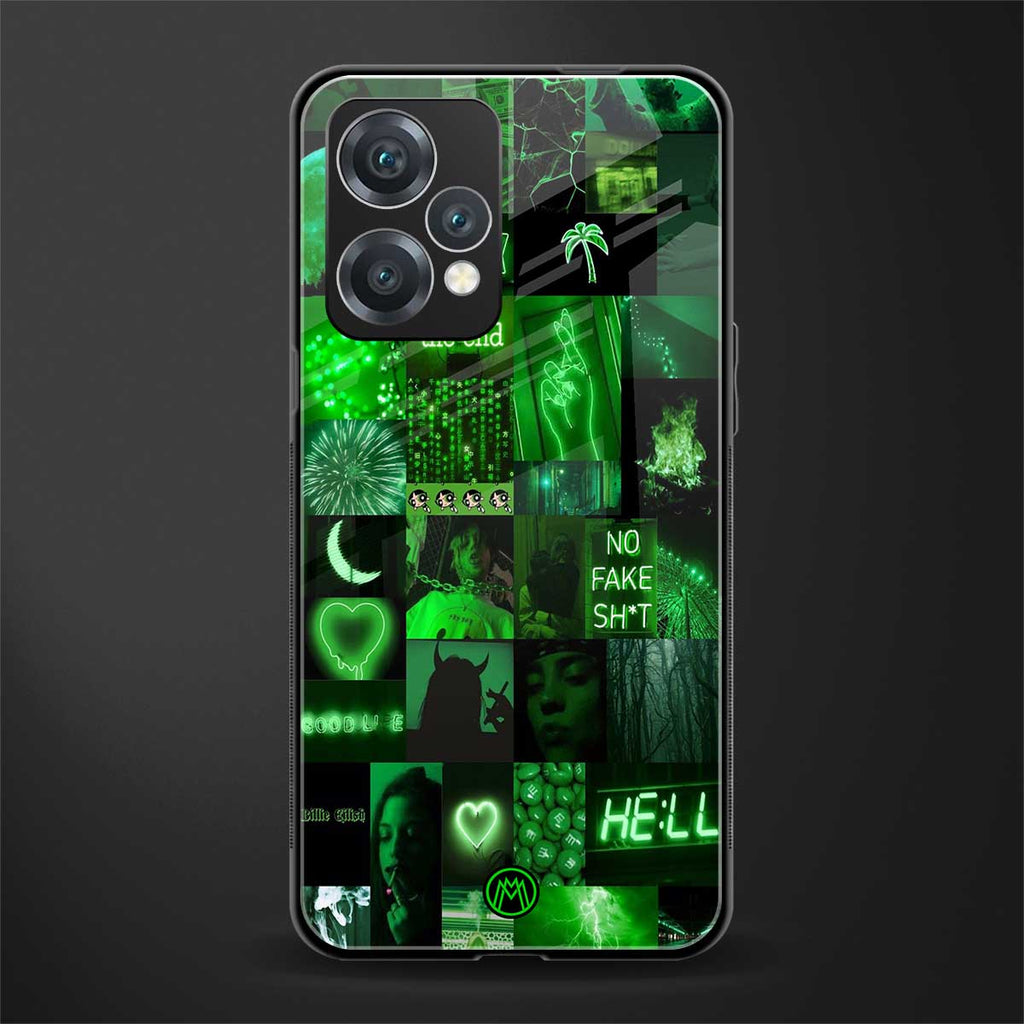 black green aesthetic collage back phone cover | glass case for realme 9 pro 5g