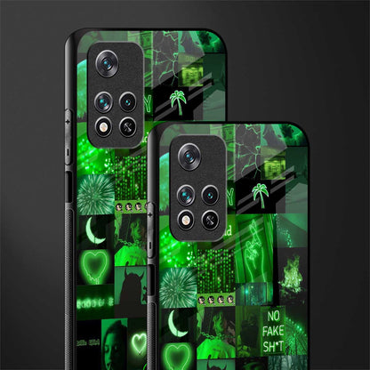 black green aesthetic collage glass case for poco m4 pro 5g image-2