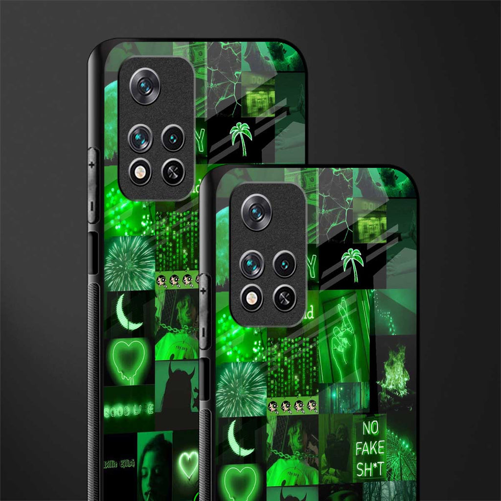 black green aesthetic collage glass case for xiaomi 11i 5g image-2