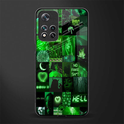 black green aesthetic collage glass case for poco m4 pro 5g image