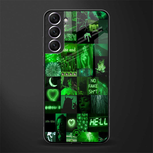 black green aesthetic collage glass case for samsung galaxy s21 plus image