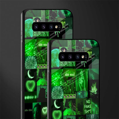 black green aesthetic collage glass case for samsung galaxy s10 plus image-2