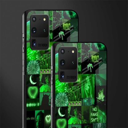 black green aesthetic collage glass case for samsung galaxy s20 ultra image-2