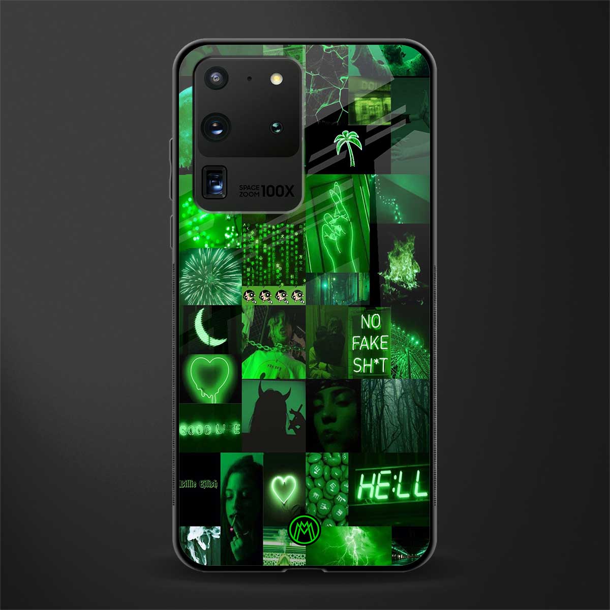 black green aesthetic collage glass case for samsung galaxy s20 ultra image