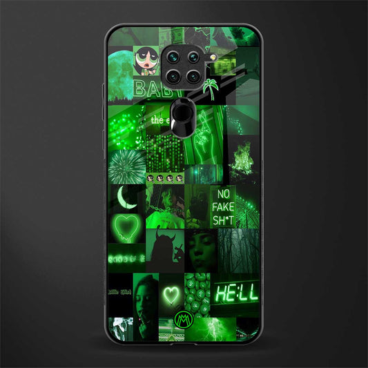 black green aesthetic collage glass case for redmi note 9 image