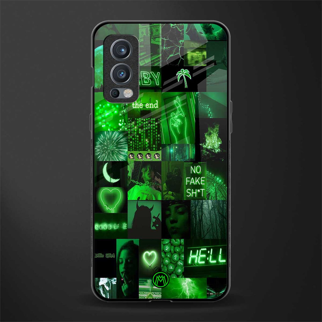 black green aesthetic collage glass case for oneplus nord 2 5g image