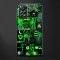 black green aesthetic collage glass case for redmi note 11 image