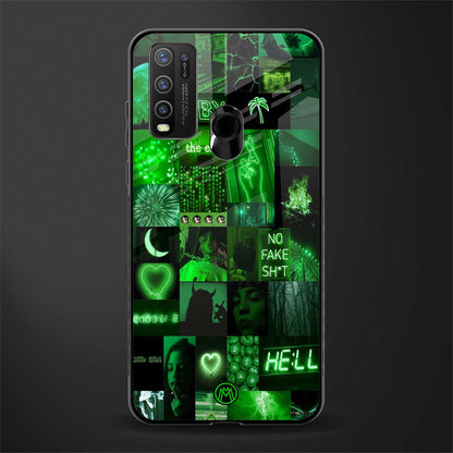 black green aesthetic collage glass case for vivo y50 image