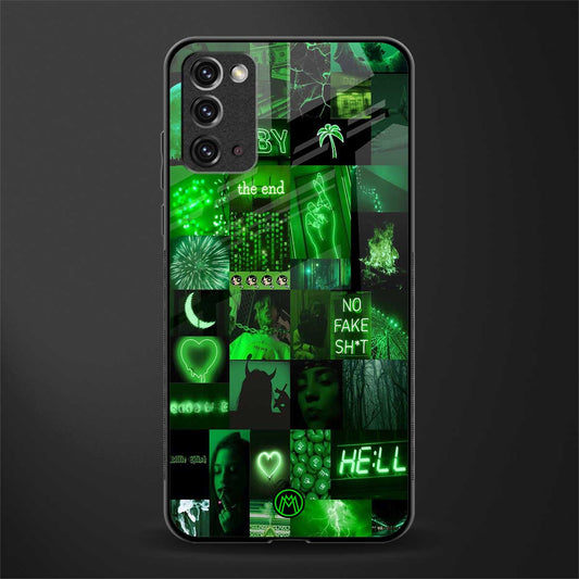 black green aesthetic collage glass case for samsung galaxy note 20 image