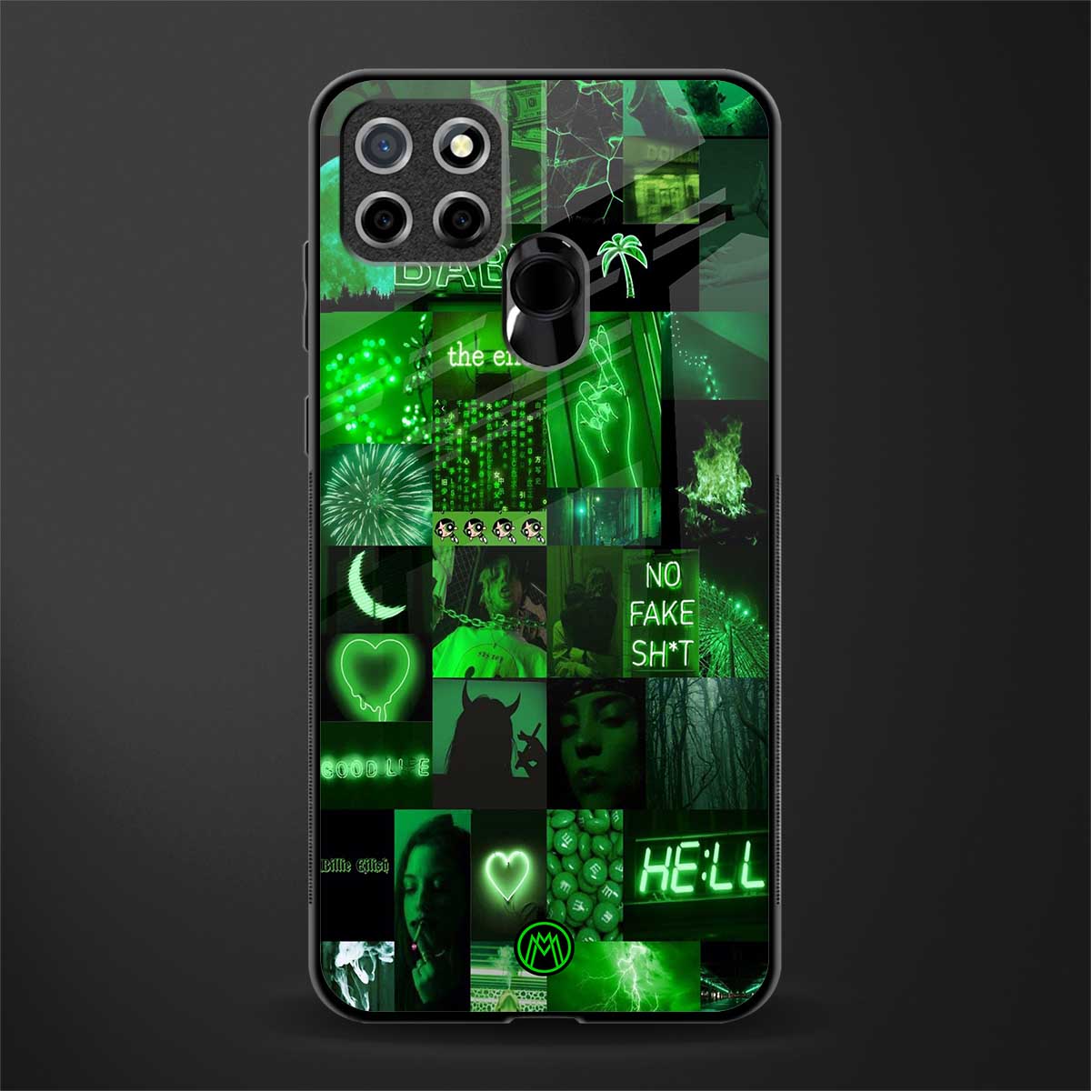 black green aesthetic collage glass case for realme c25 realme c25s image