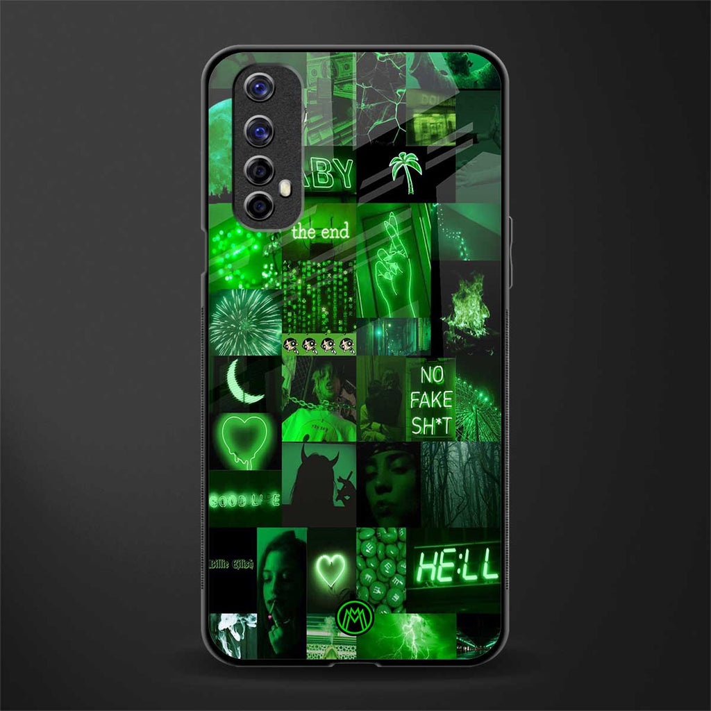 black green aesthetic collage glass case for realme 7 image