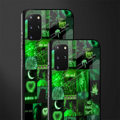 black green aesthetic collage glass case for samsung galaxy s20 plus image-2