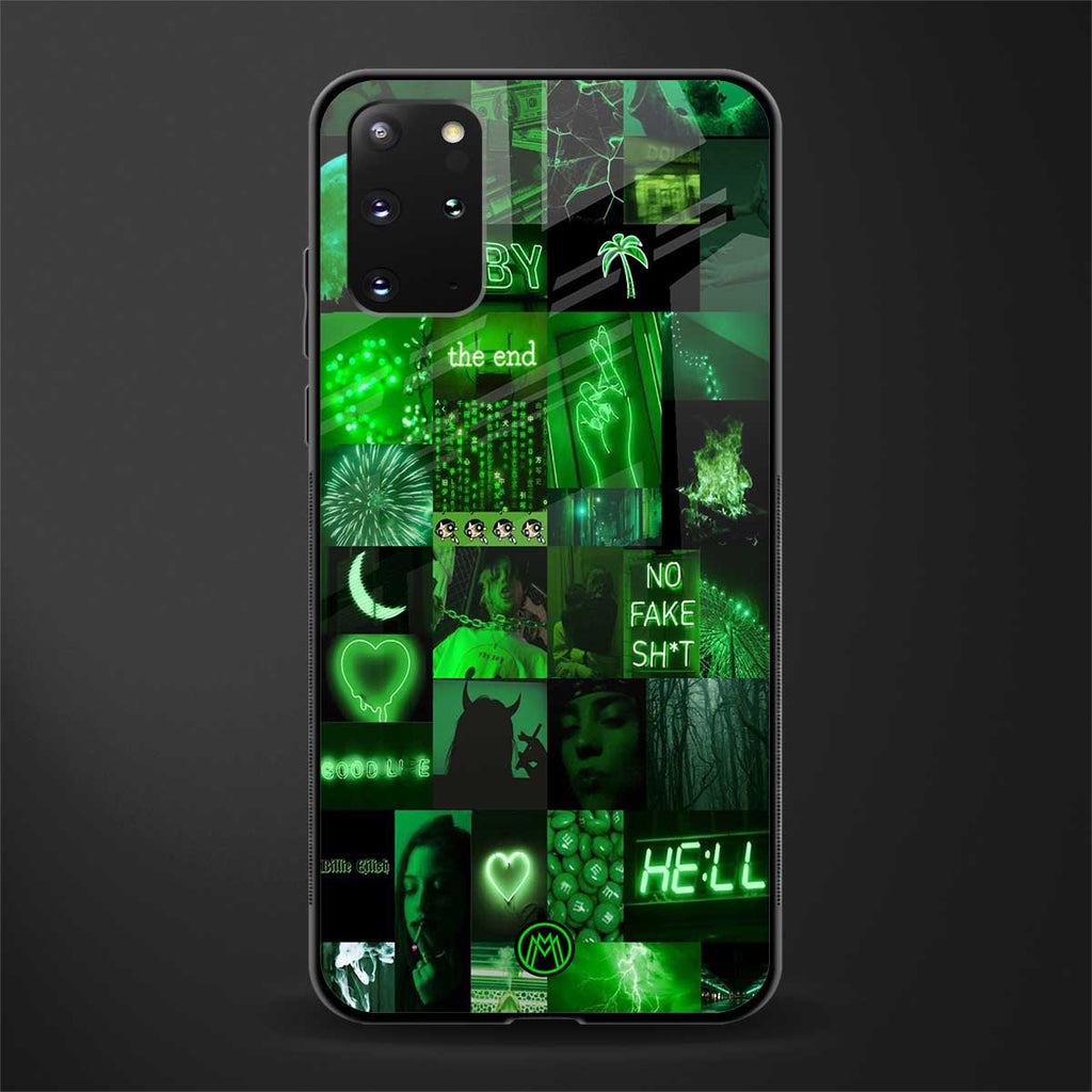 black green aesthetic collage glass case for samsung galaxy s20 plus image