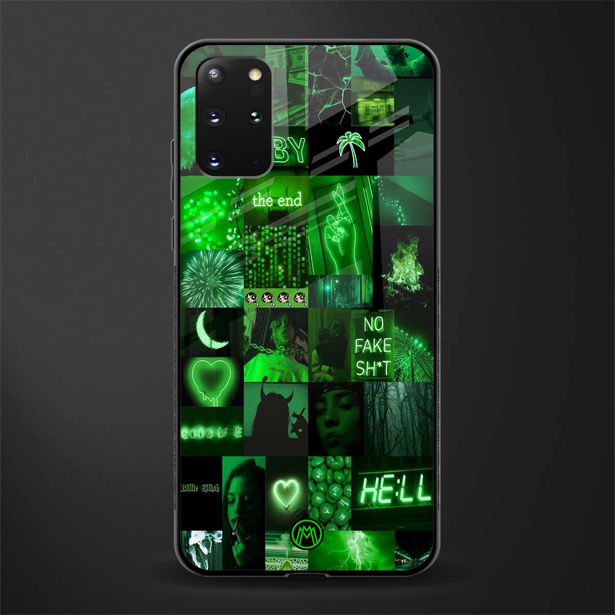 black green aesthetic collage glass case for samsung galaxy s20 plus image