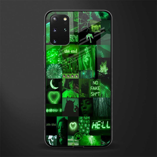 black green aesthetic collage glass case for samsung galaxy s20 plus image