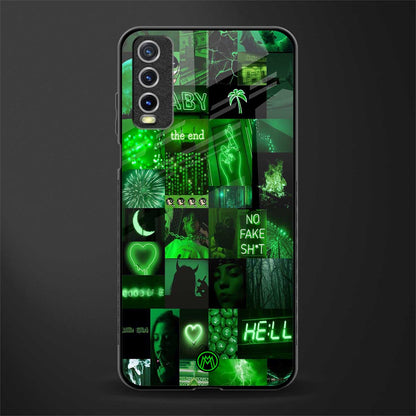 black green aesthetic collage glass case for vivo y20 image