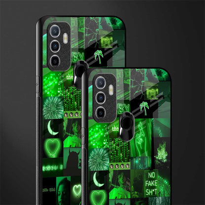 black green aesthetic collage glass case for oppo a53 image-2
