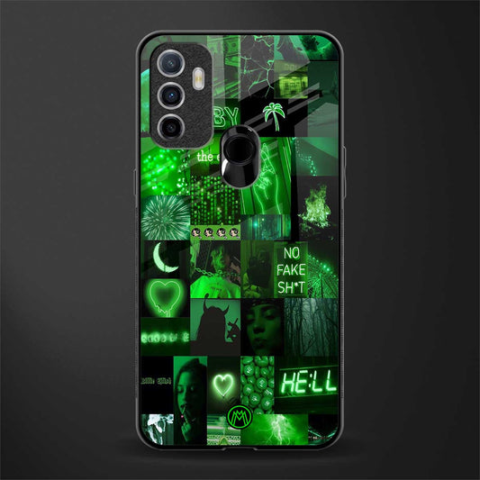 black green aesthetic collage glass case for oppo a53 image