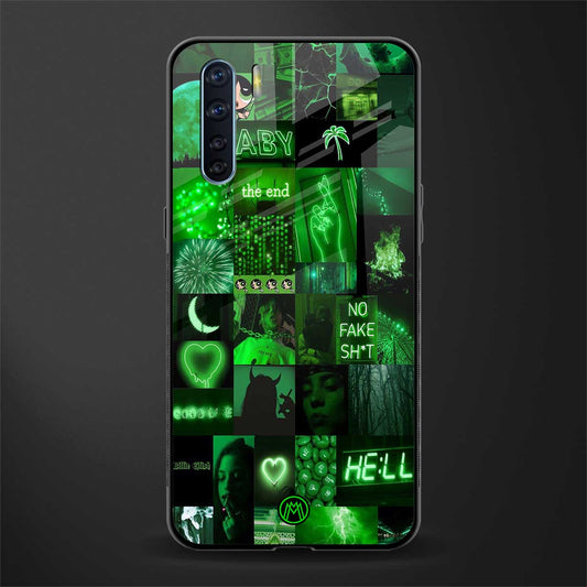 black green aesthetic collage glass case for oppo f15 image