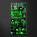 black green aesthetic collage glass case for redmi 9i image