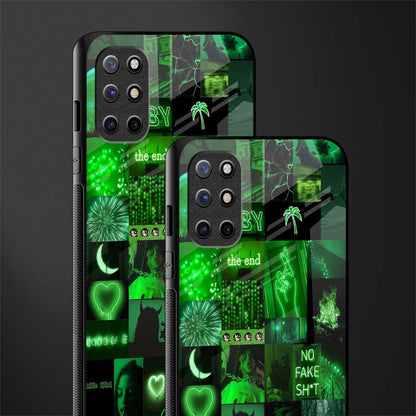 black green aesthetic collage glass case for oneplus 8t image-2