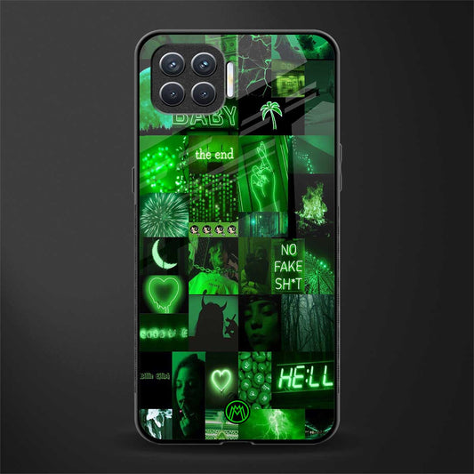 black green aesthetic collage glass case for oppo f17 image