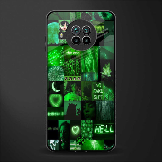 black green aesthetic collage glass case for mi 10i image