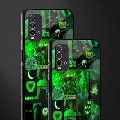 black green aesthetic collage glass case for redmi 9 power image-2