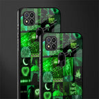 black green aesthetic collage glass case for poco c31 image-2
