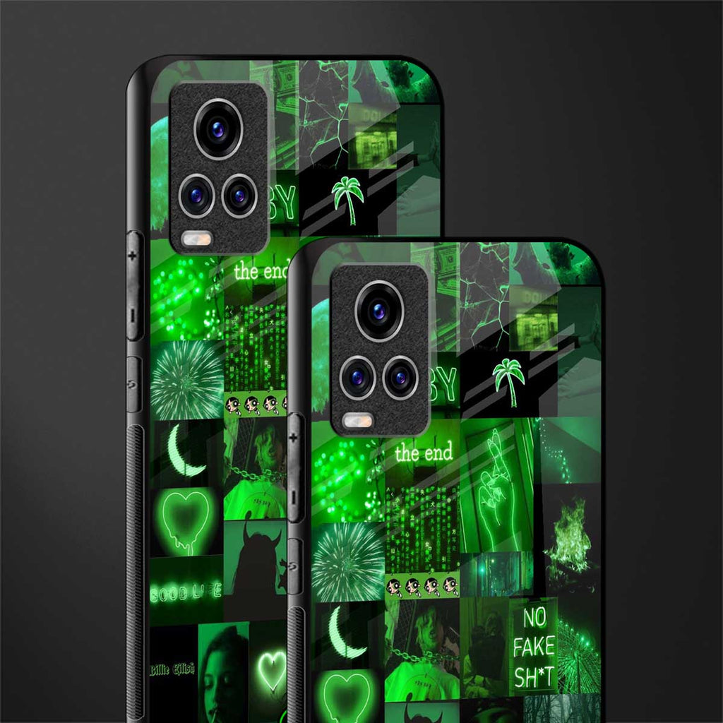 black green aesthetic collage glass case for vivo v20 pro image-2