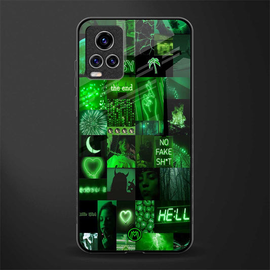 black green aesthetic collage glass case for vivo v20 pro image