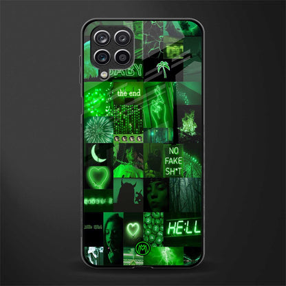 black green aesthetic collage glass case for samsung galaxy a12 image