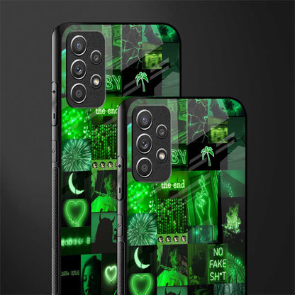 black green aesthetic collage glass case for samsung galaxy a72 image-2