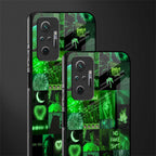 black green aesthetic collage glass case for redmi note 10 pro image-2