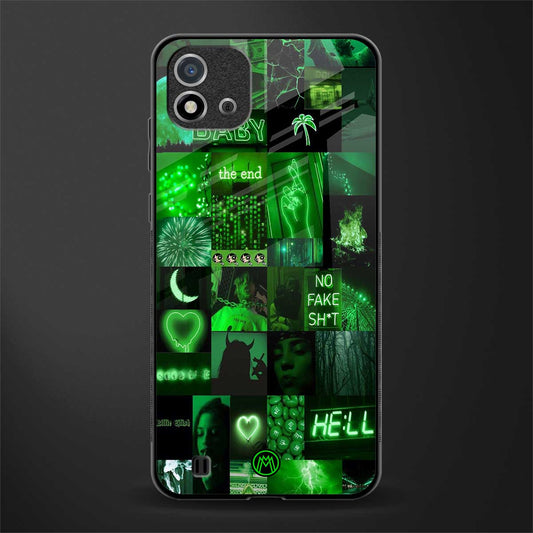 black green aesthetic collage glass case for realme c20 image