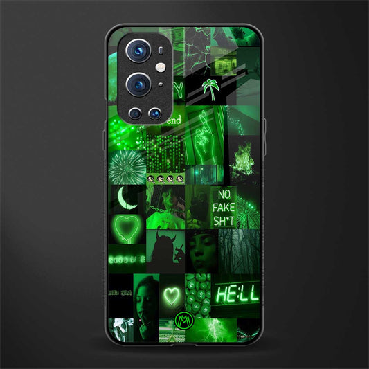 black green aesthetic collage glass case for oneplus 9 pro image