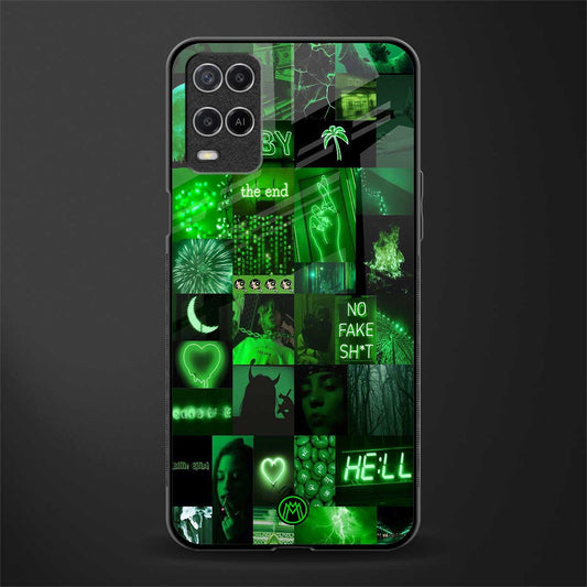 black green aesthetic collage glass case for oppo a54 image