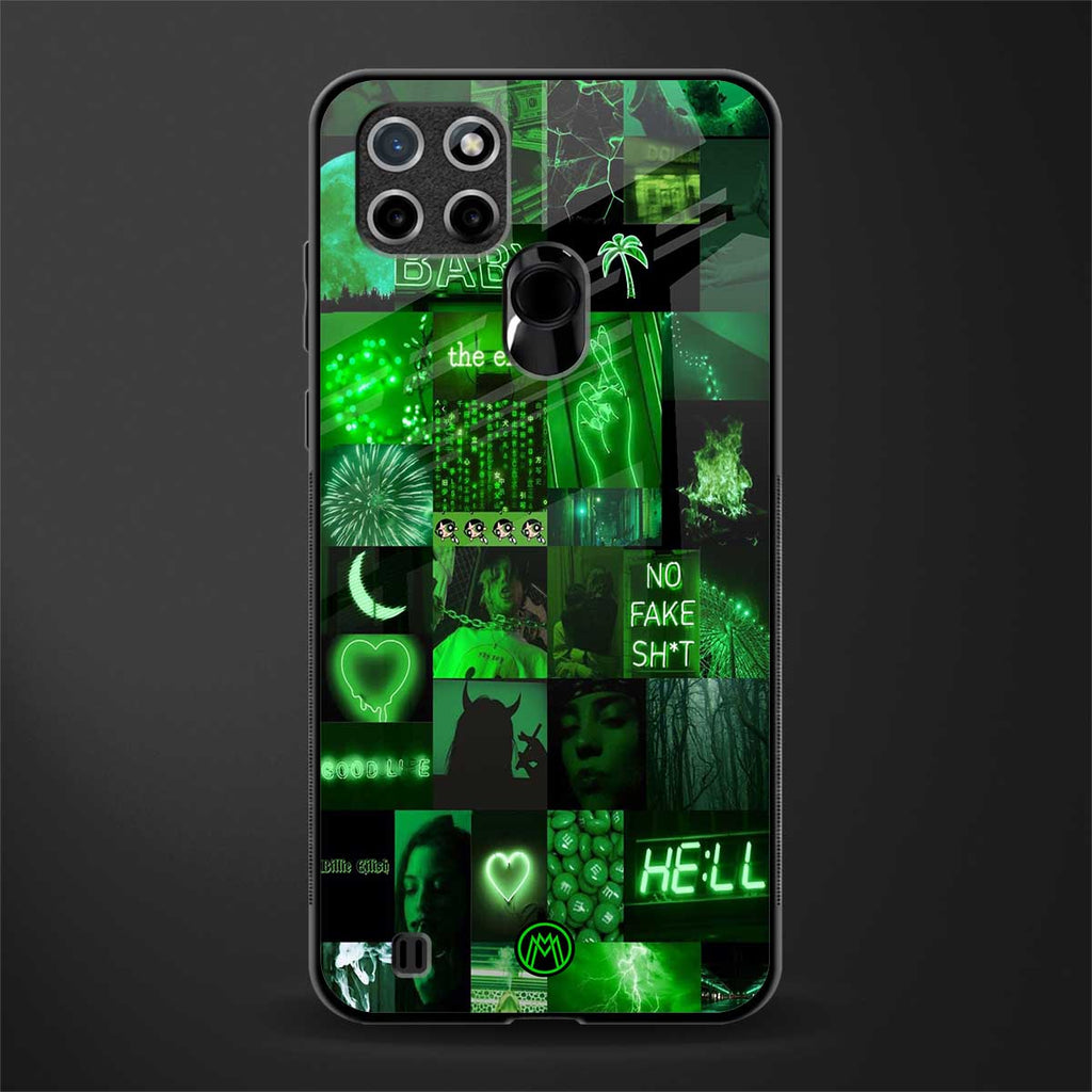 black green aesthetic collage glass case for realme c21 image