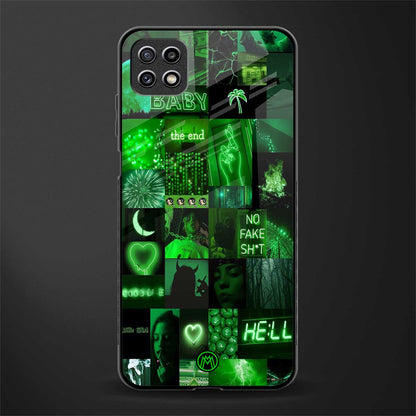 black green aesthetic collage glass case for samsung galaxy a22 5g image