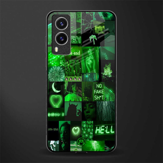black green aesthetic collage glass case for vivo v21e 5g image