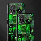 black green aesthetic collage glass case for vivo y21s image-2