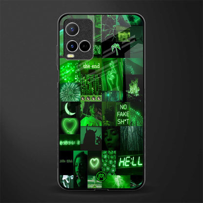 black green aesthetic collage glass case for vivo y33s vivo y33t image
